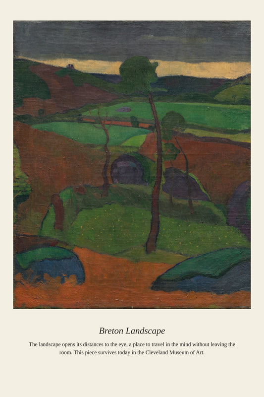 Breton Landscape — a restored antique landscape print
