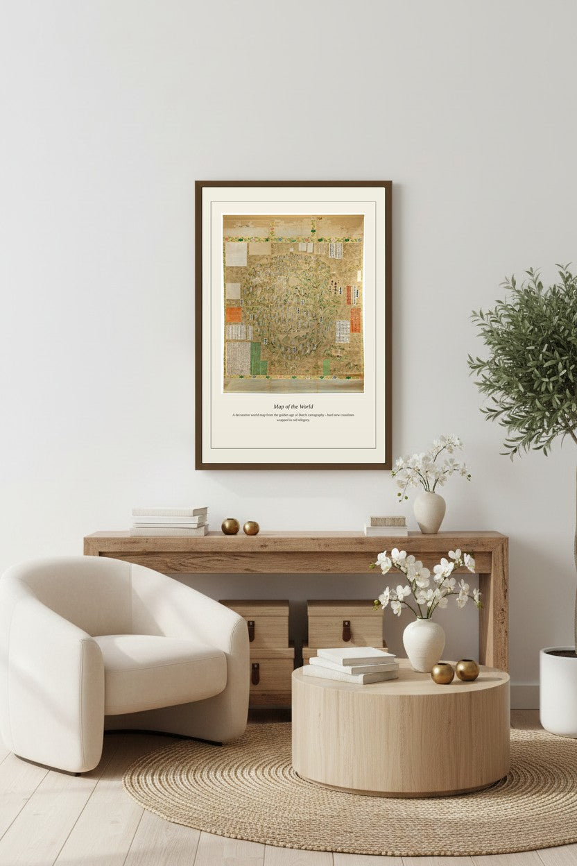 Buddhist Map of the World — Antique World Map Print