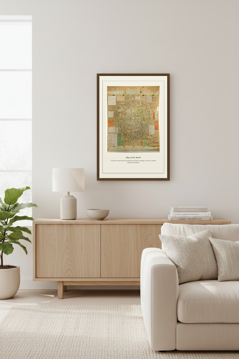 Buddhist Map of the World — Antique World Map Print