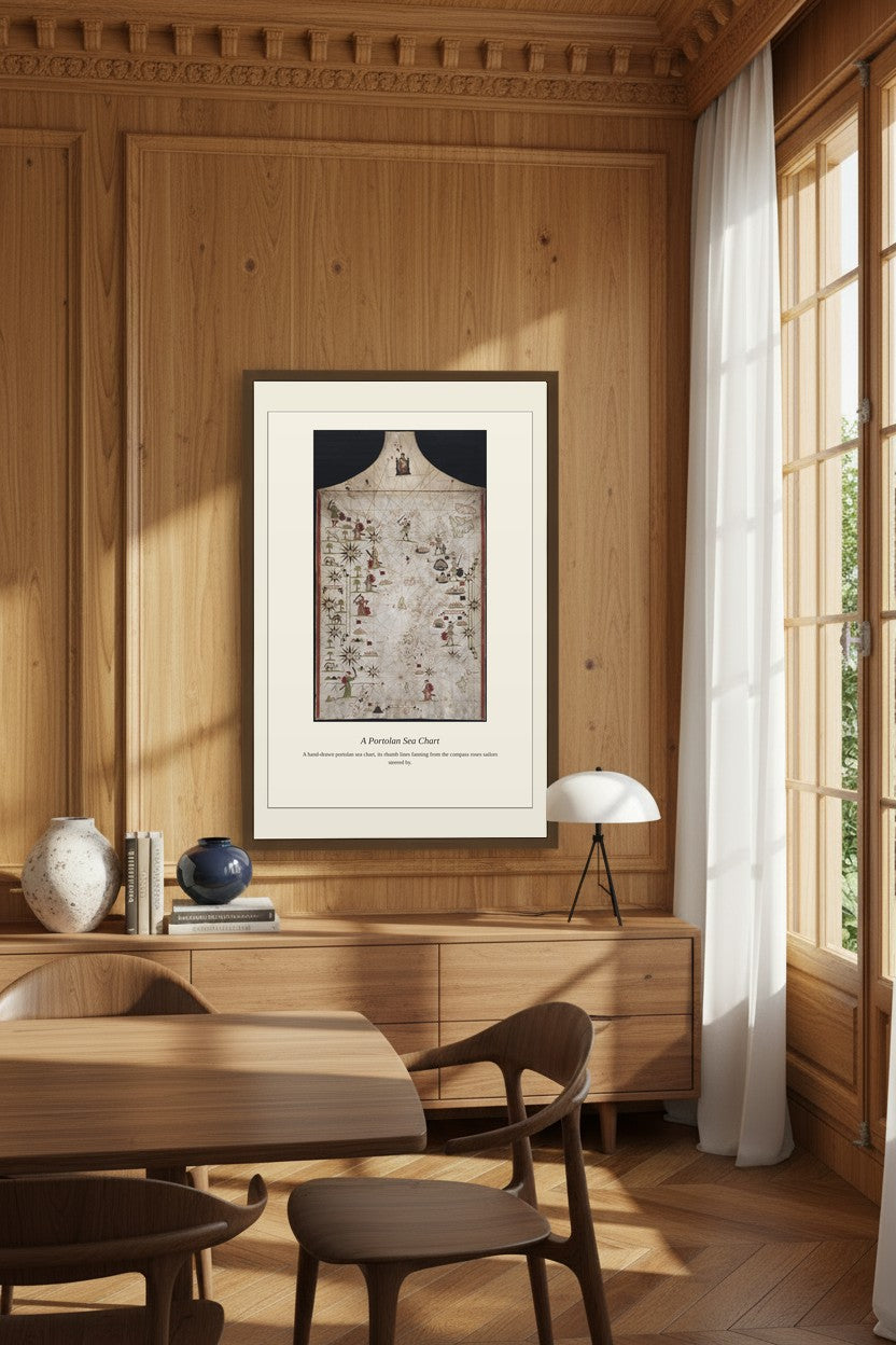 Nautical Chart of the North Atlantic — Antique Nautical Chart Print