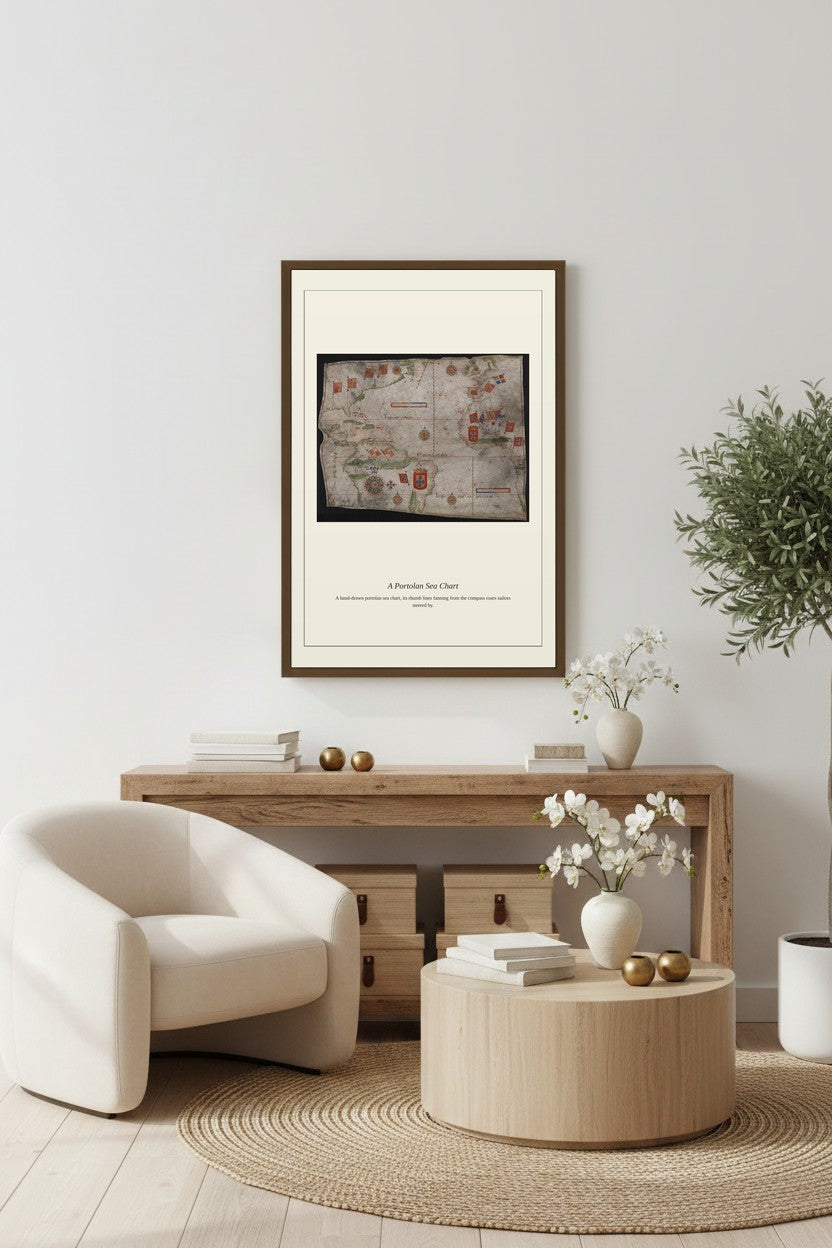 Chart of the Atlantic Ocean (3) — Antique Art Print