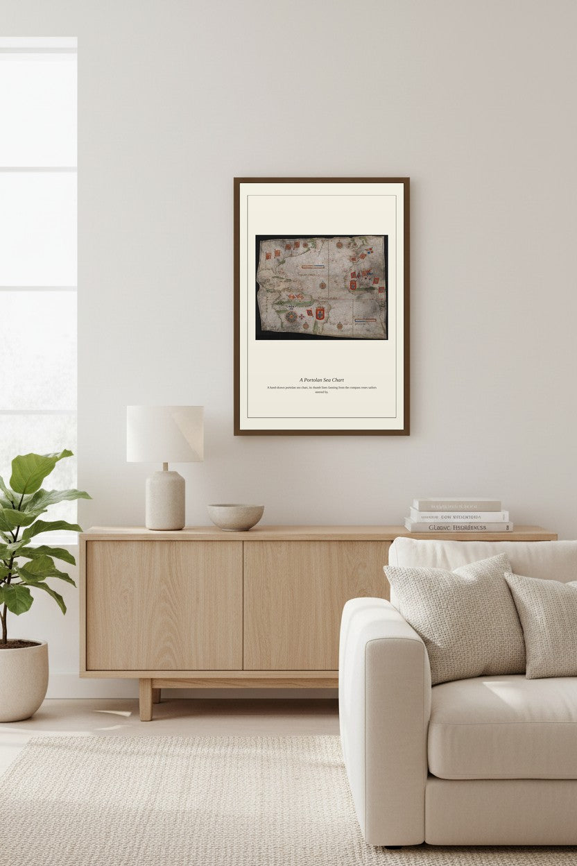 Chart of the Atlantic Ocean (3) — Antique Art Print