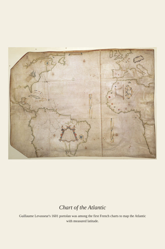 Chart of the Atlantic Ocean — a restored antique nautical chart print