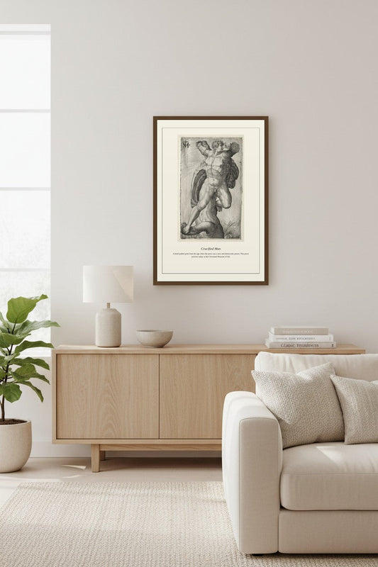 Crucified Man — Antique Religious Art Print