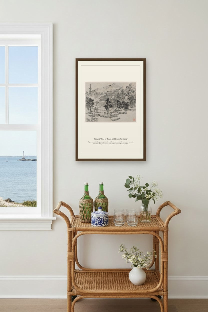 Distant View of Tiger Hill — Antique Natural History Print
