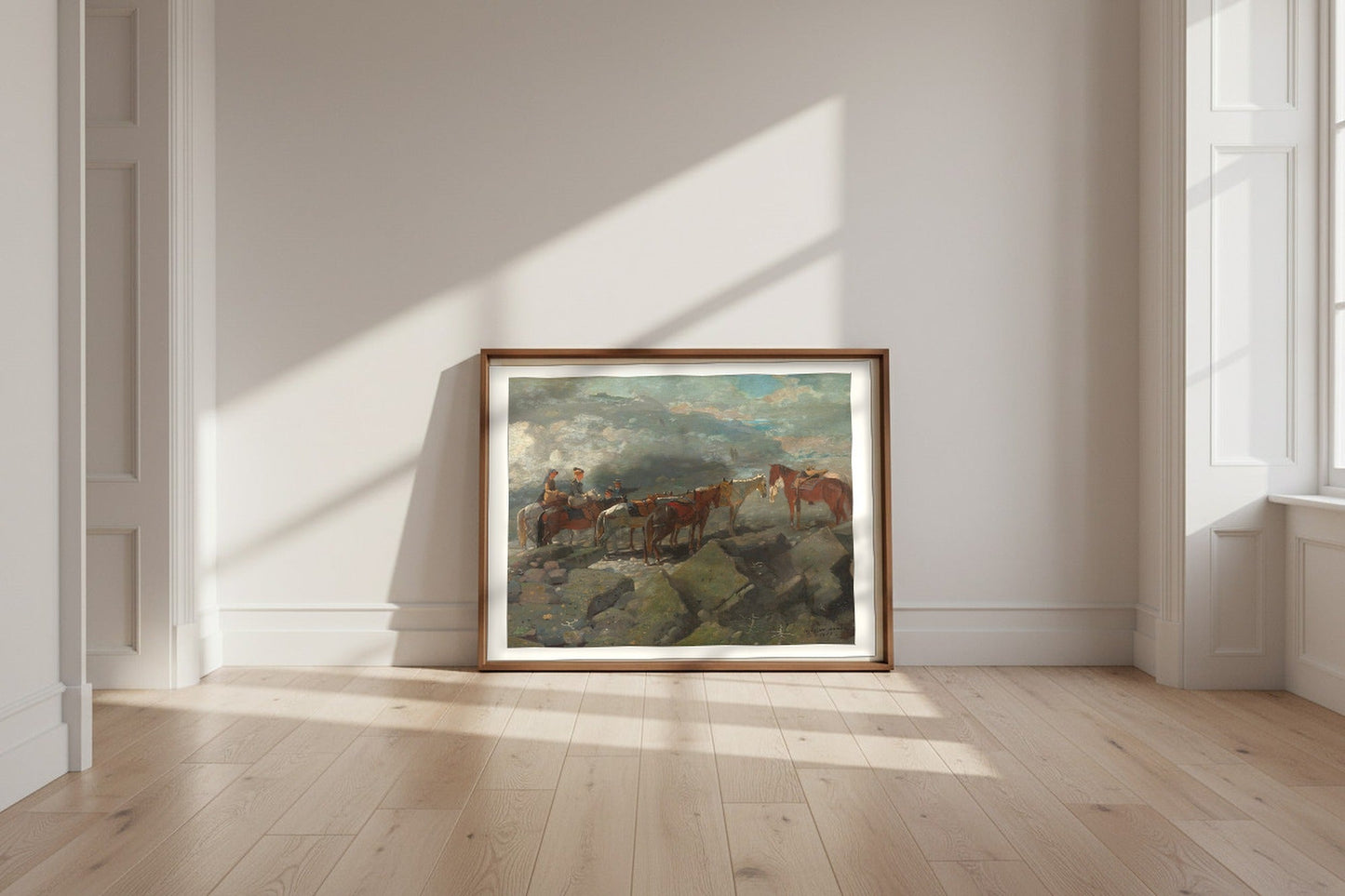 Mount Washington — Winslow Homer Fine Art Poster shown framed and leaning against a wall in a sunlit room