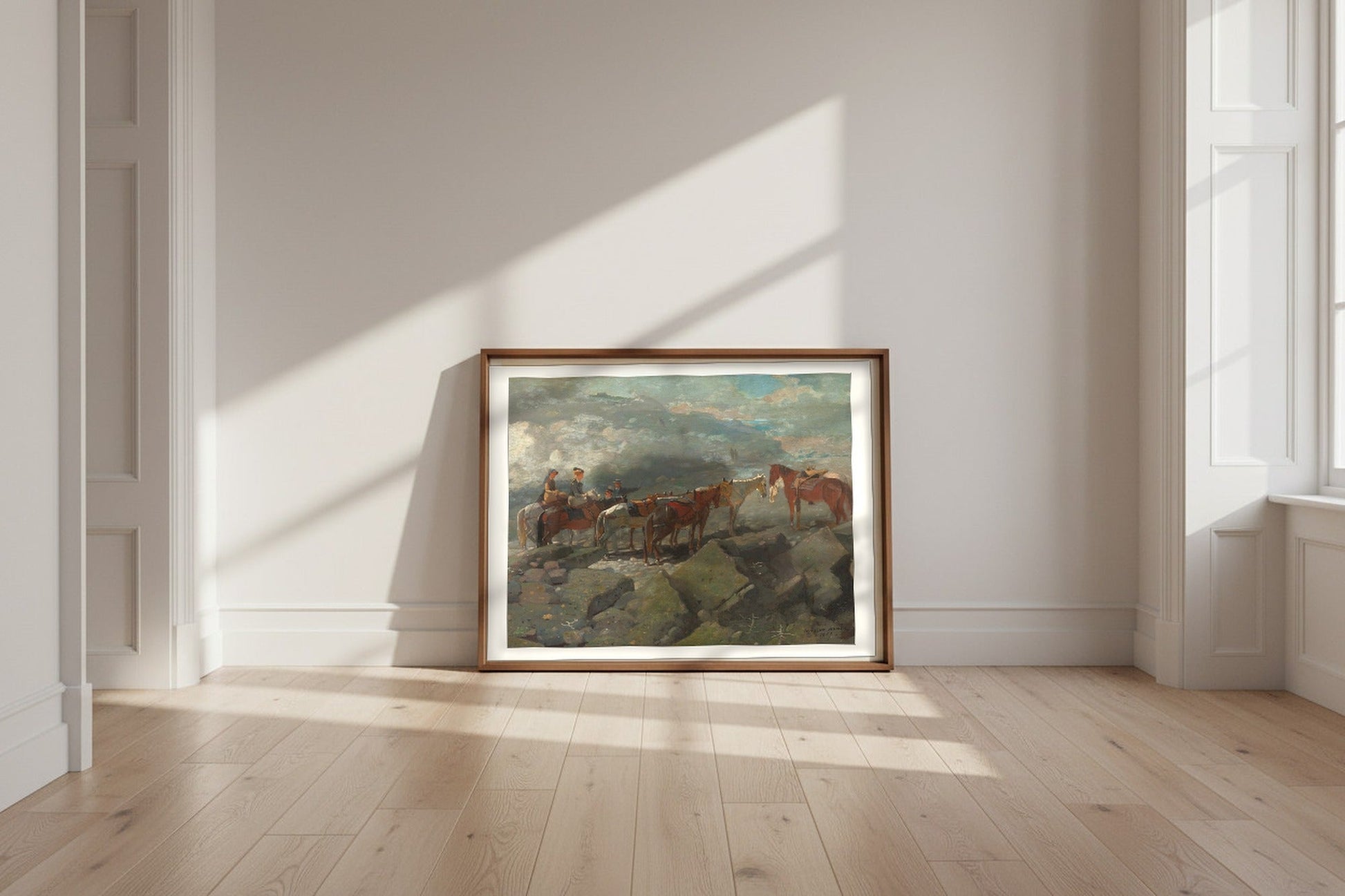 Mount Washington — Winslow Homer Fine Art Poster shown framed and leaning against a wall in a sunlit room