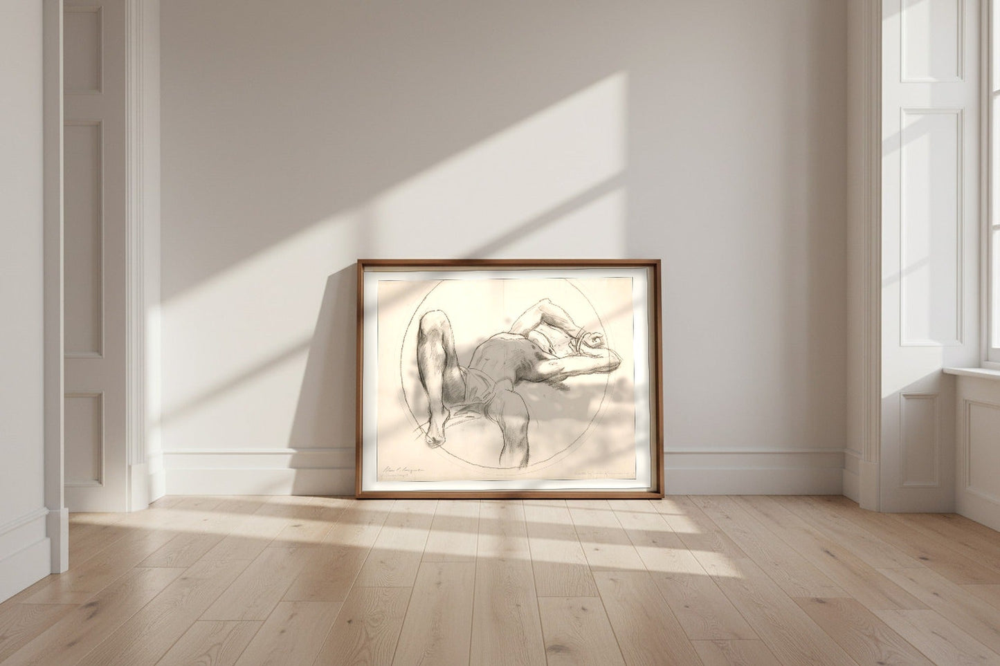 Bound Man — John Singer Sargent Fine Art Poster shown framed and leaning against a wall in a sunlit room