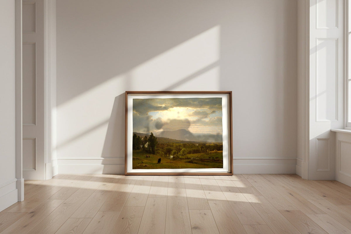 Catskill Mountains — George Inness Fine Art Poster shown framed and leaning against a wall in a sunlit room