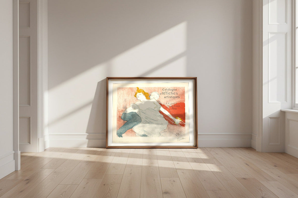 Debauchery (Second Plate) — Henri de Toulouse-Lautrec Fine Art Poster shown framed and leaning against a wall in a sunlit room