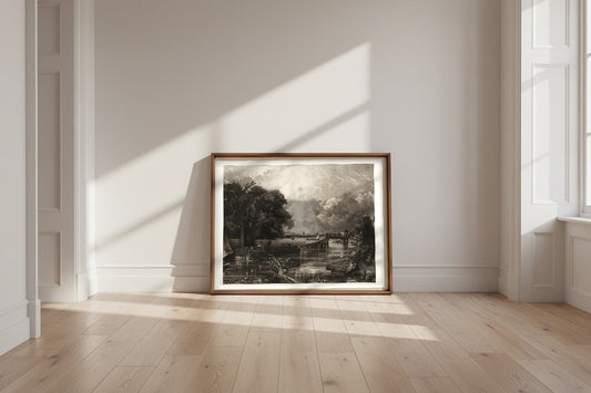River Stour, Suffolk — David Lucas Fine Art Poster shown framed and leaning against a wall in a sunlit room