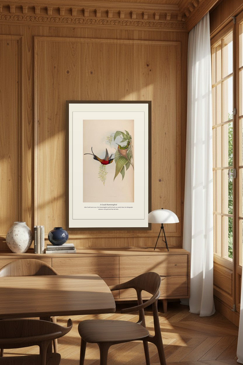 A Gould Hummingbird — Antique Botanical Print