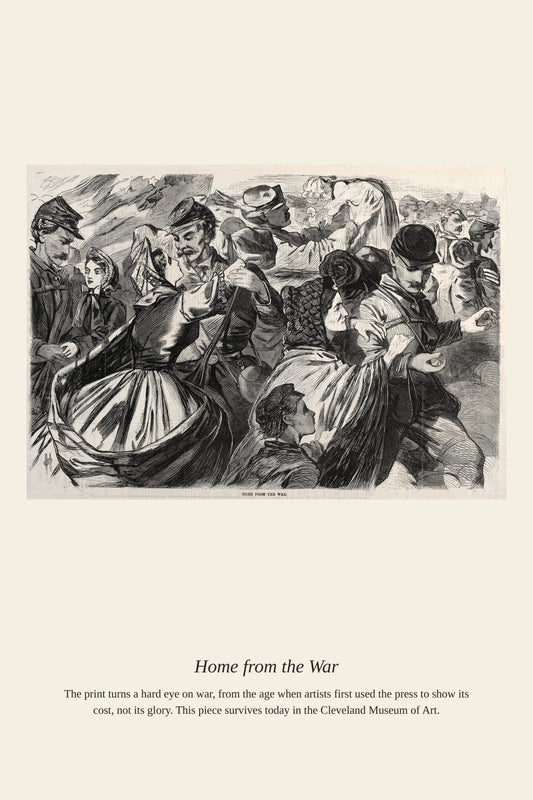 Home from the War — a restored antique historical print