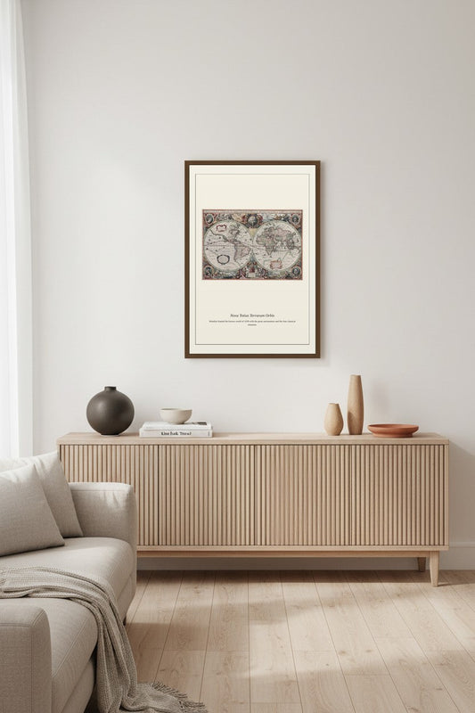 Hondius World Map — Antique World Map Print