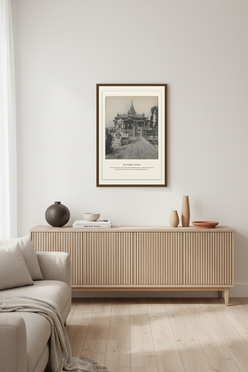 Jain Temple Calcutta — Antique Religious Art Print