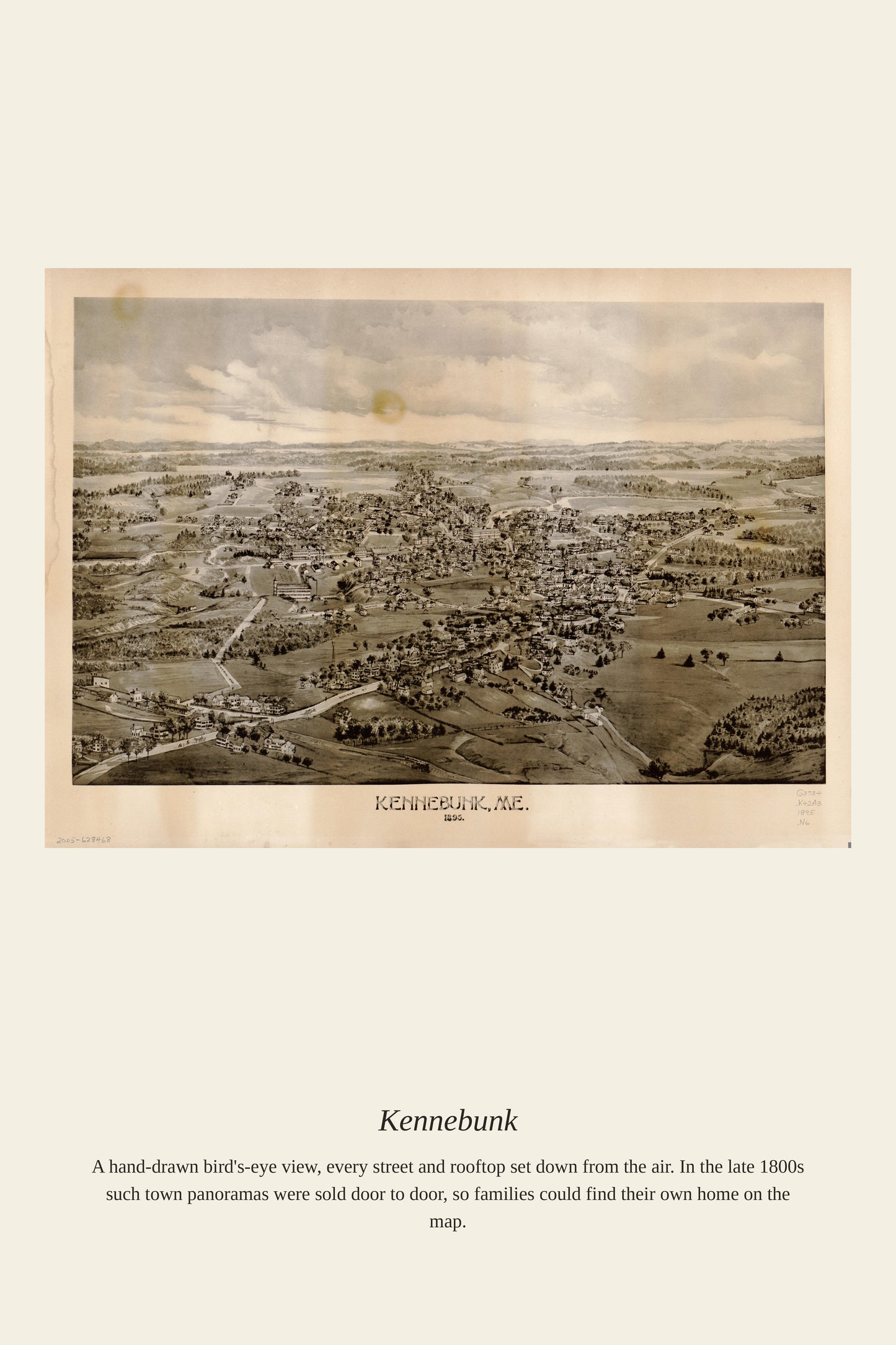 Kennebunk — a restored antique map print