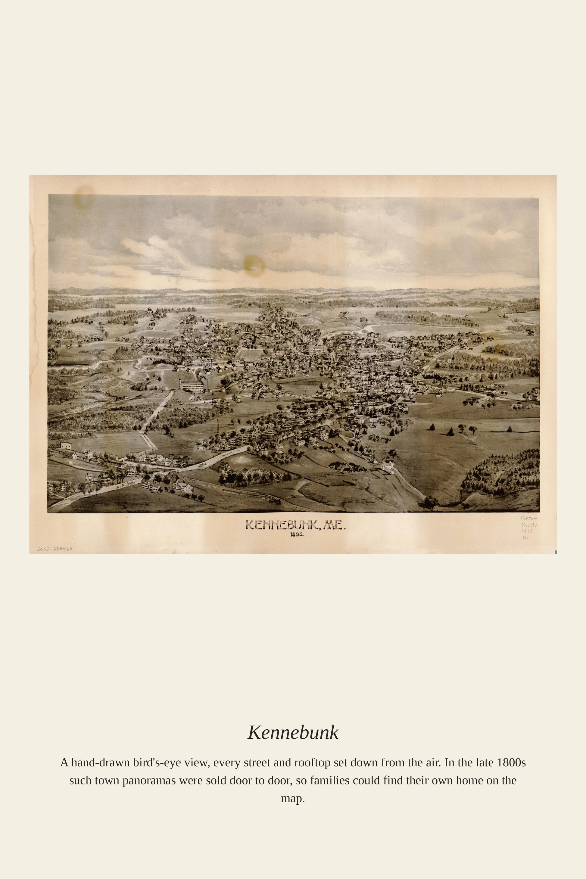 Kennebunk — a restored antique map print