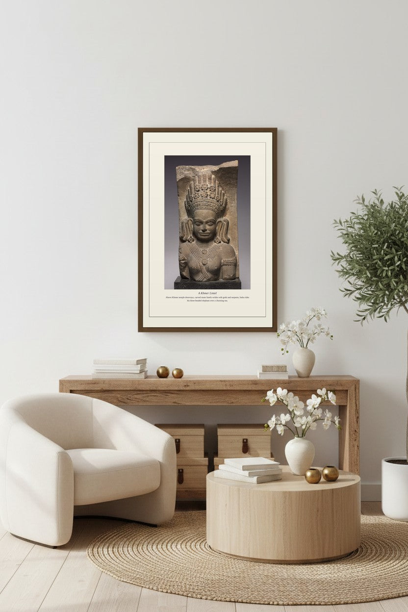 A Khmer Lintel — Antique Southeast Asian Art Print