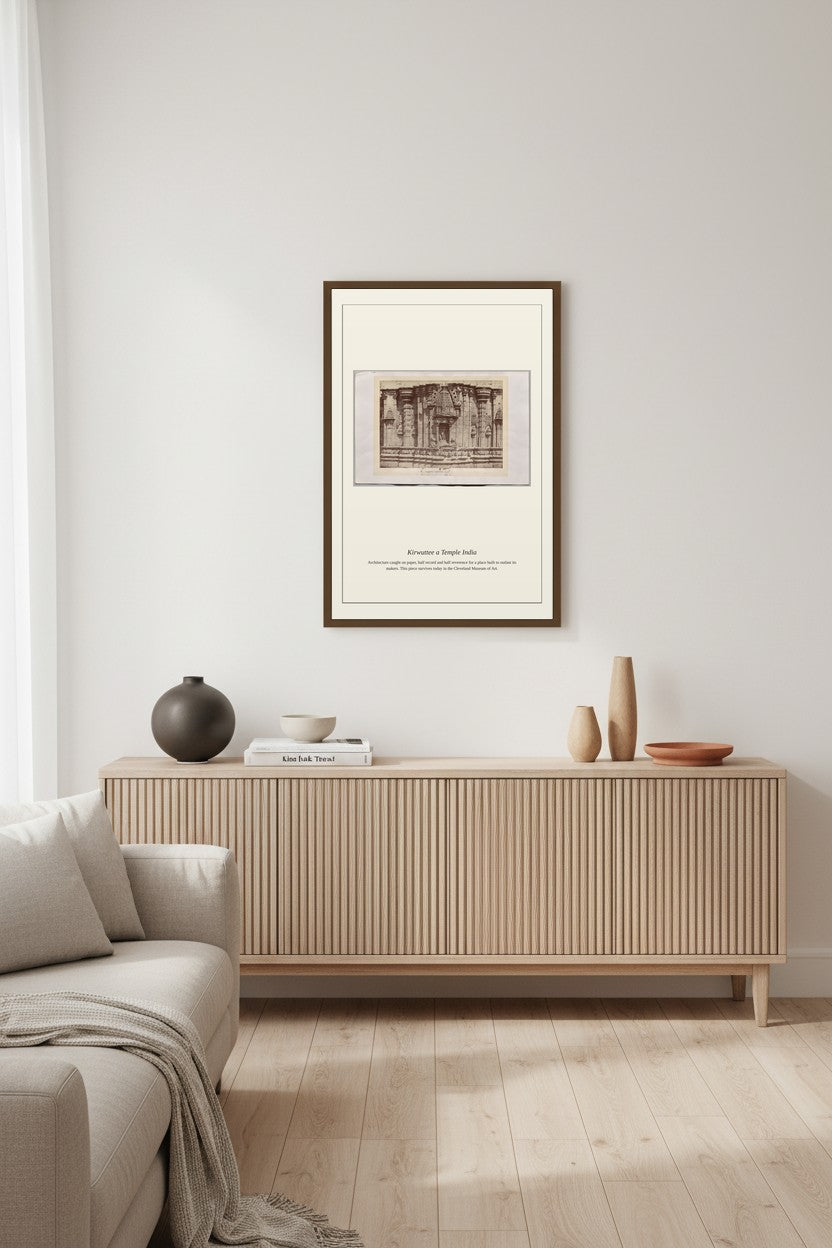 Kirwuttee a Temple India — Antique Architectural Print