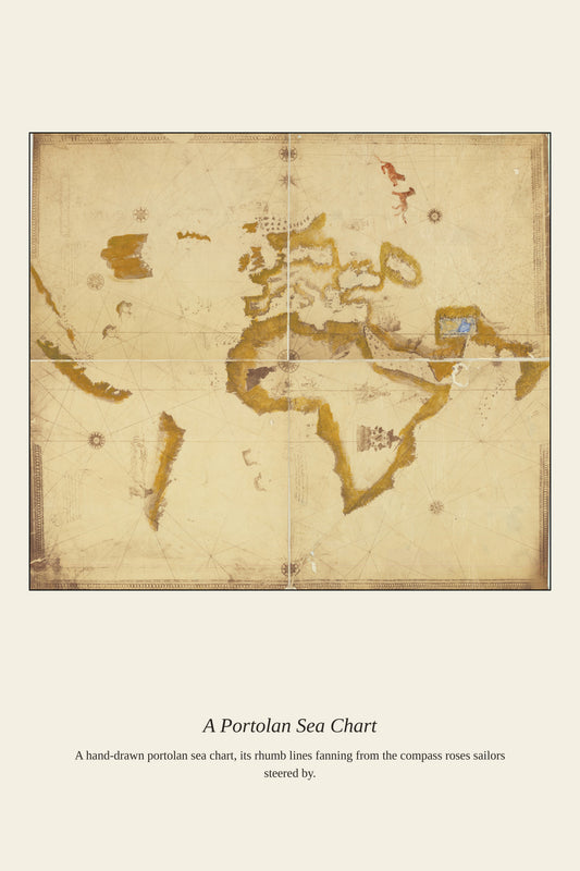 1500s Kunstmann II Portolan — a restored antique nautical chart print