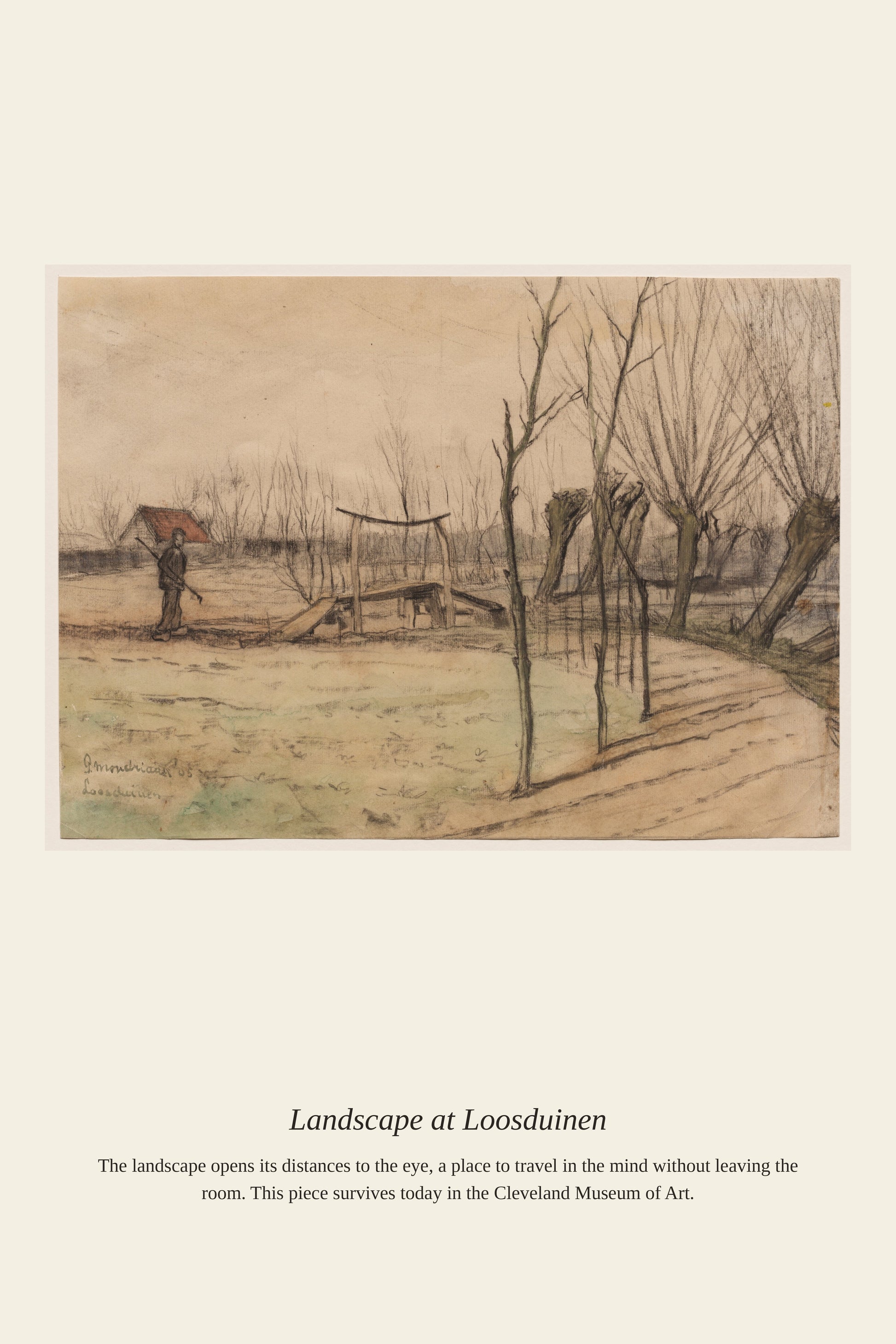 Landscape at Loosduinen — a restored antique landscape print