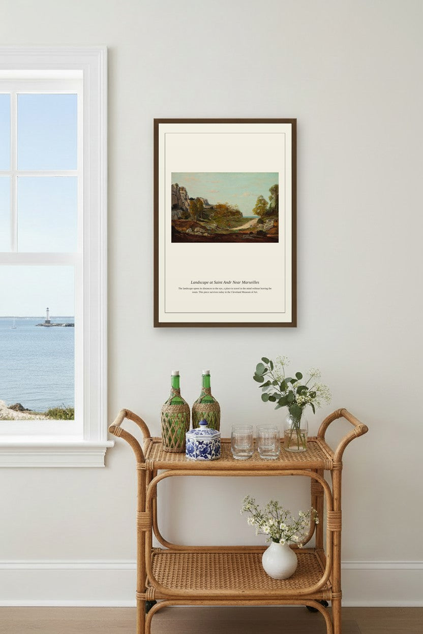 Landscape at Saint Andr Near Marseilles — Antique Religious Art Print