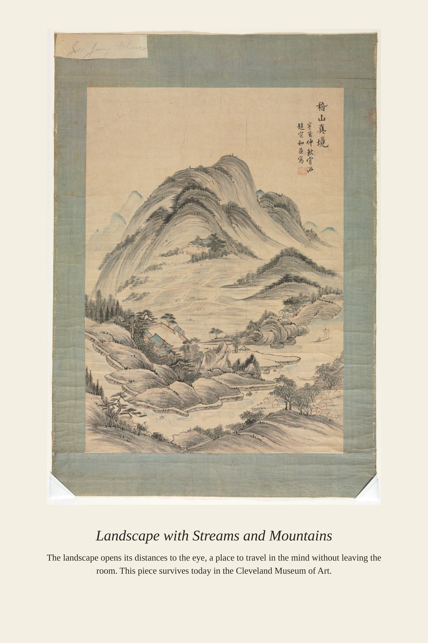 Landscape with Streams and Mountains — a restored antique landscape print
