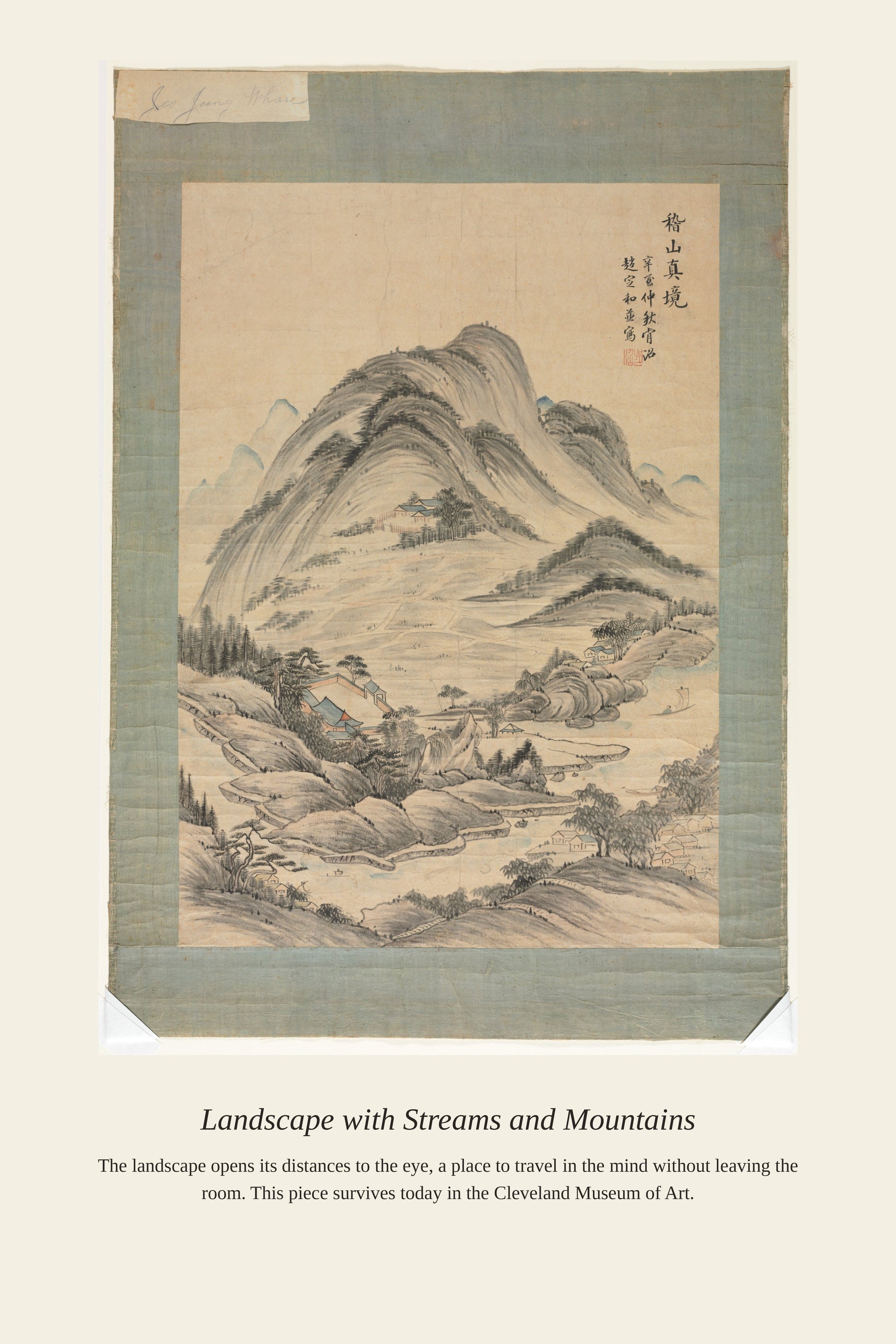 Landscape with Streams and Mountains — a restored antique landscape print