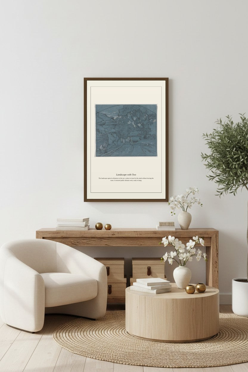 Landscape with Two (2) — Antique Landscape Print