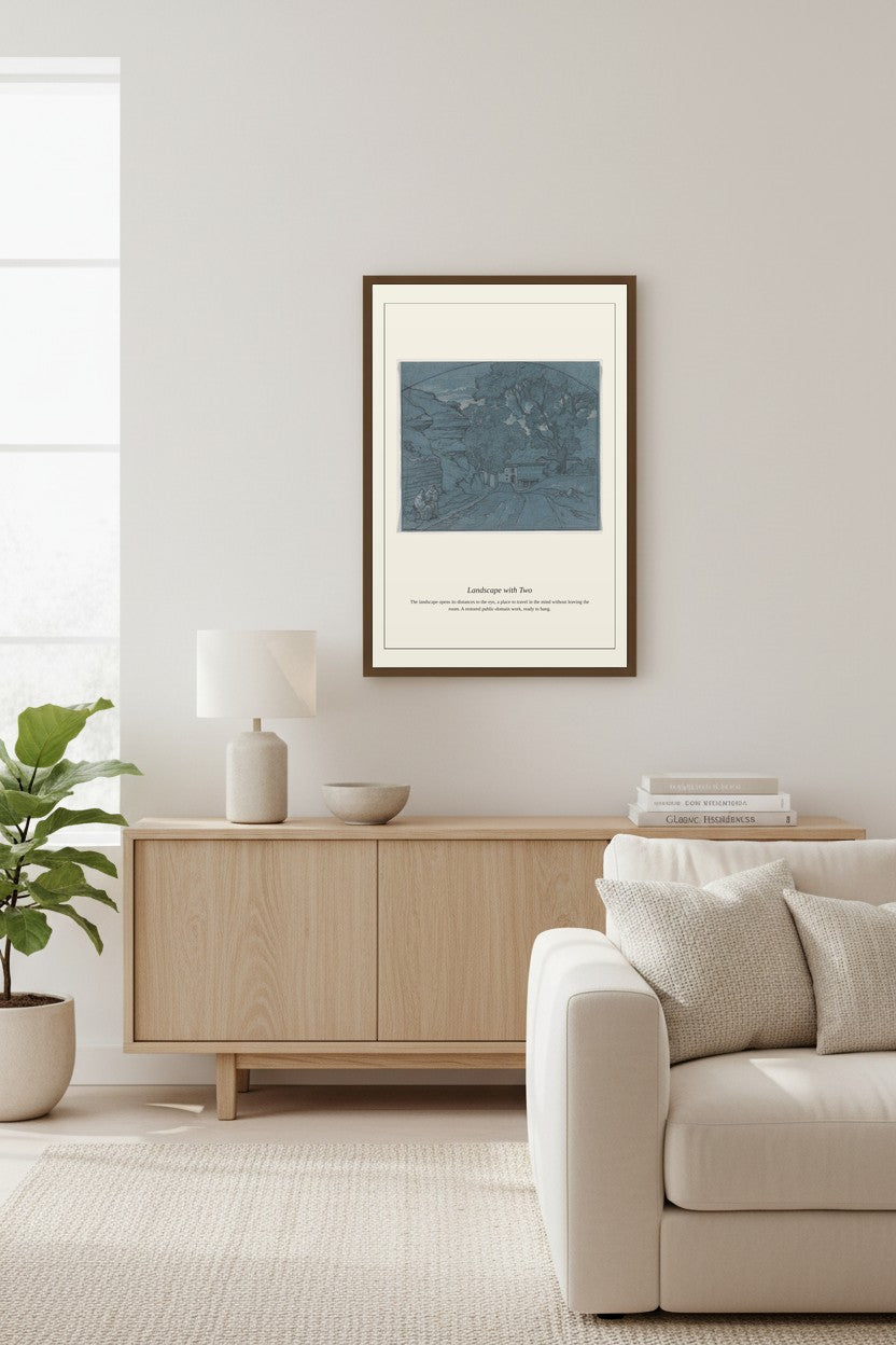 Landscape with Two (2) — Antique Landscape Print