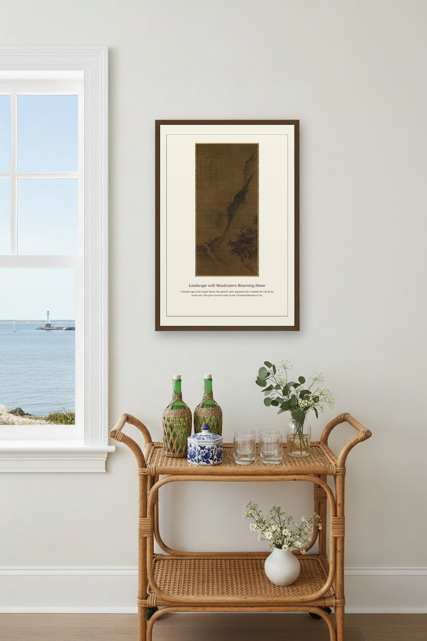 Landscape with Woodcutters Returning Home — Antique Landscape Print
