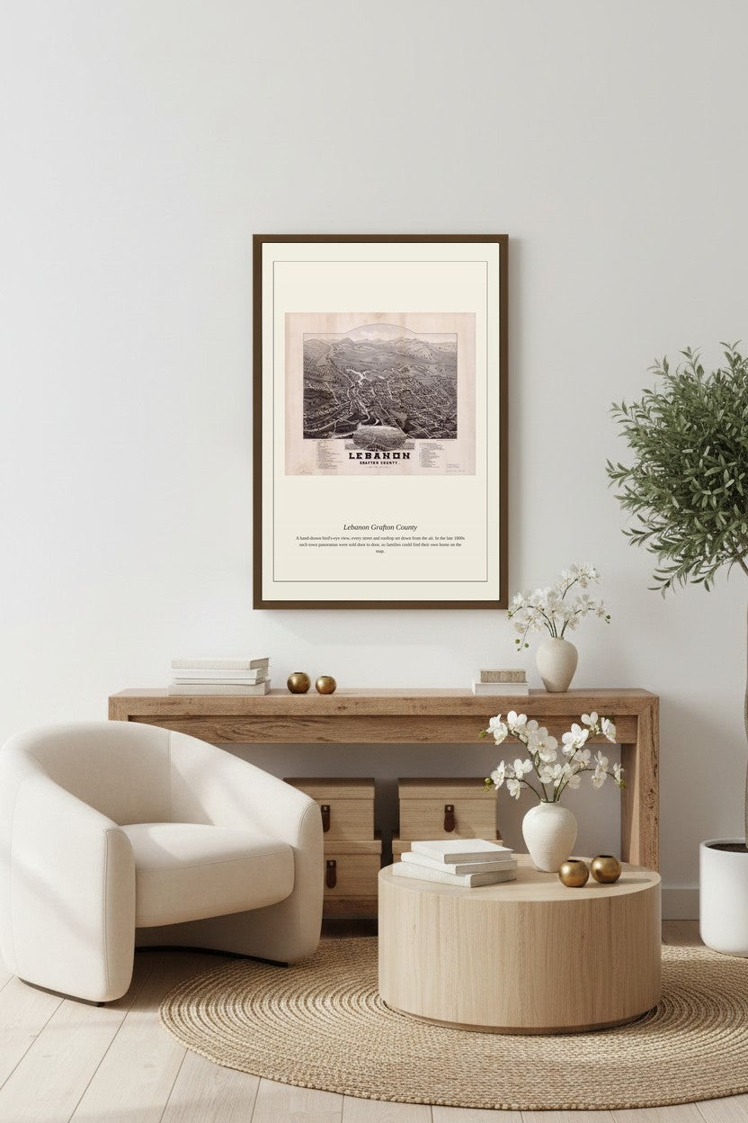 Lebanon Grafton County — Antique Map Print
