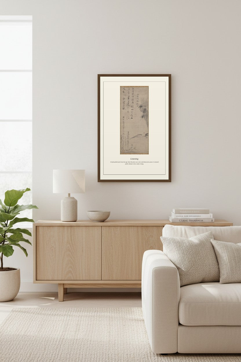 Listening (2) — Antique Art Print