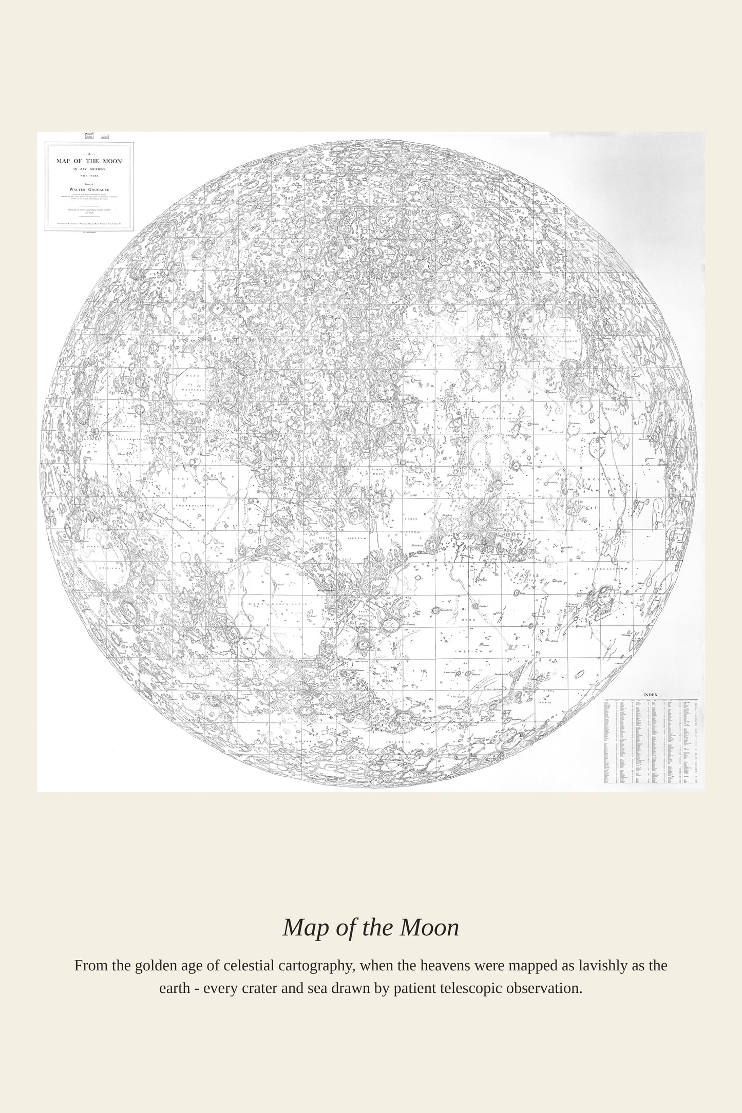 Map of the Moon — a restored antique celestial print