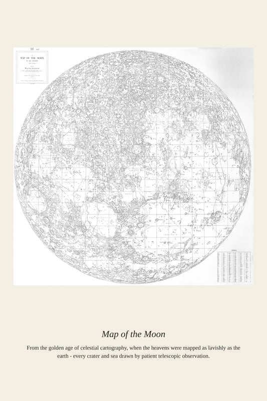Map of the Moon — a restored antique celestial print