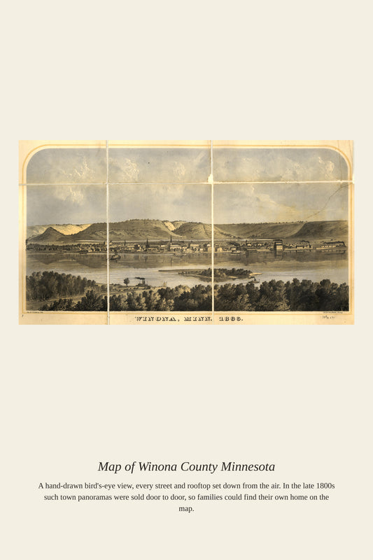 Map of Winona County Minnesota — a restored antique map print