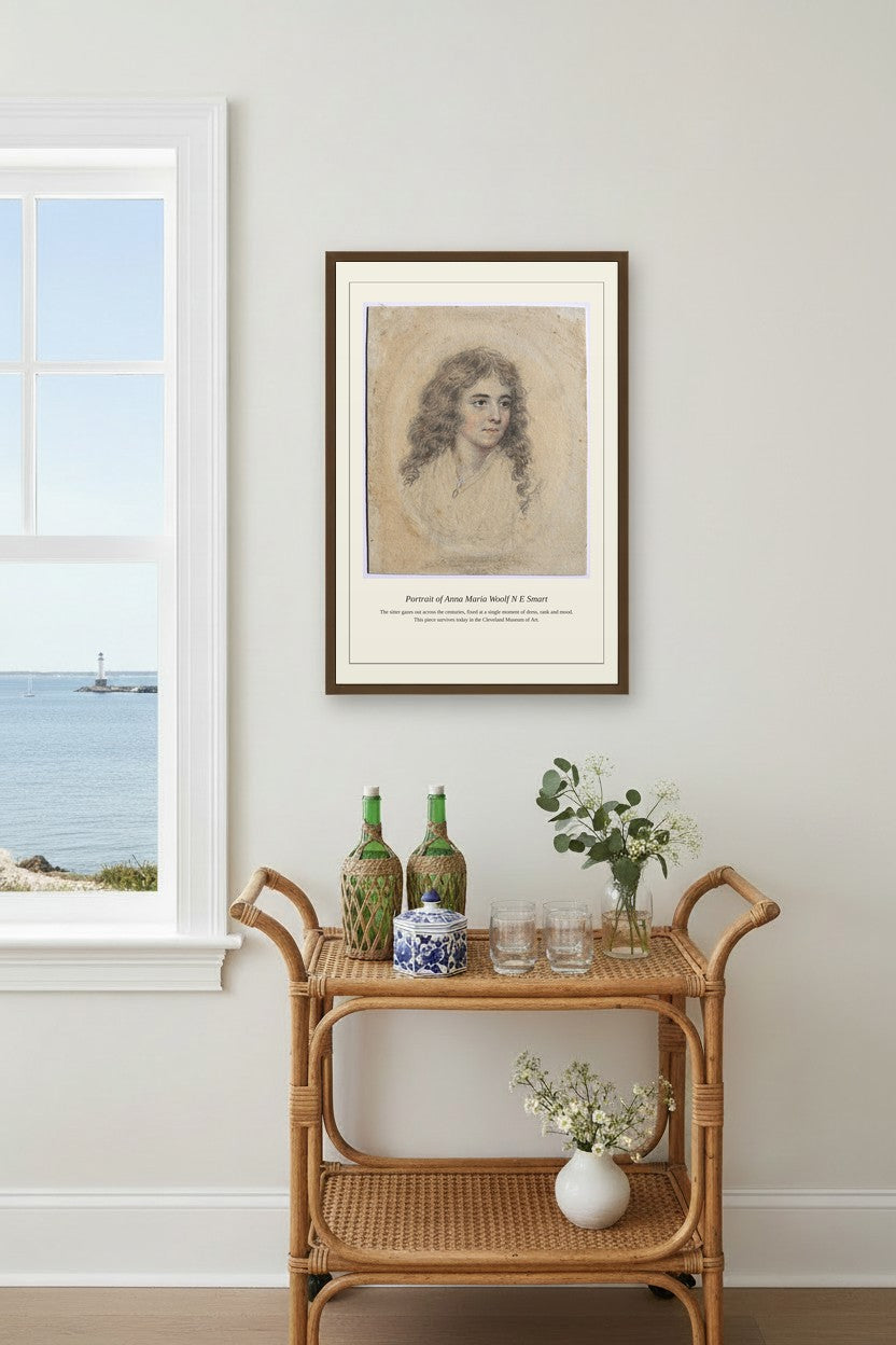 Portrait of Anna Maria Woolf N E Smart — Antique Portrait Print