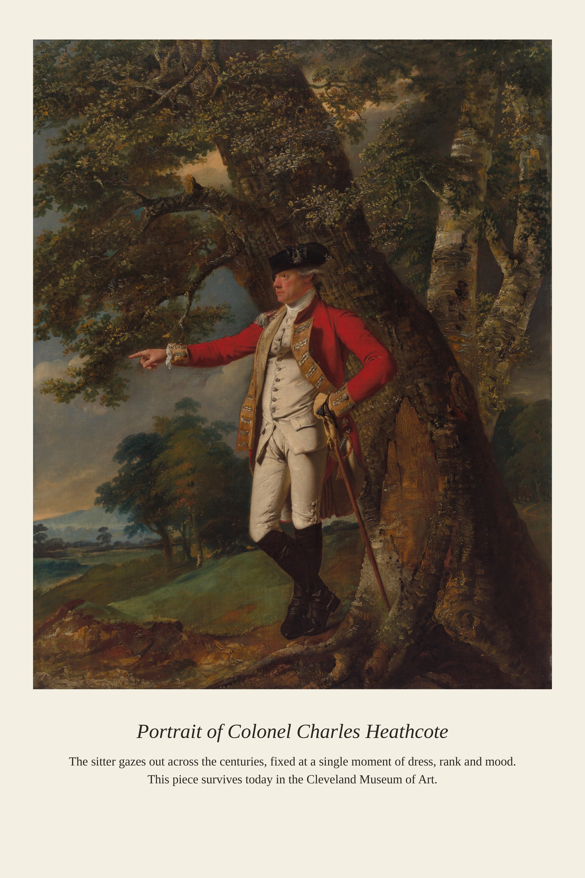 Portrait of Colonel Charles Heathcote — a restored antique portrait print