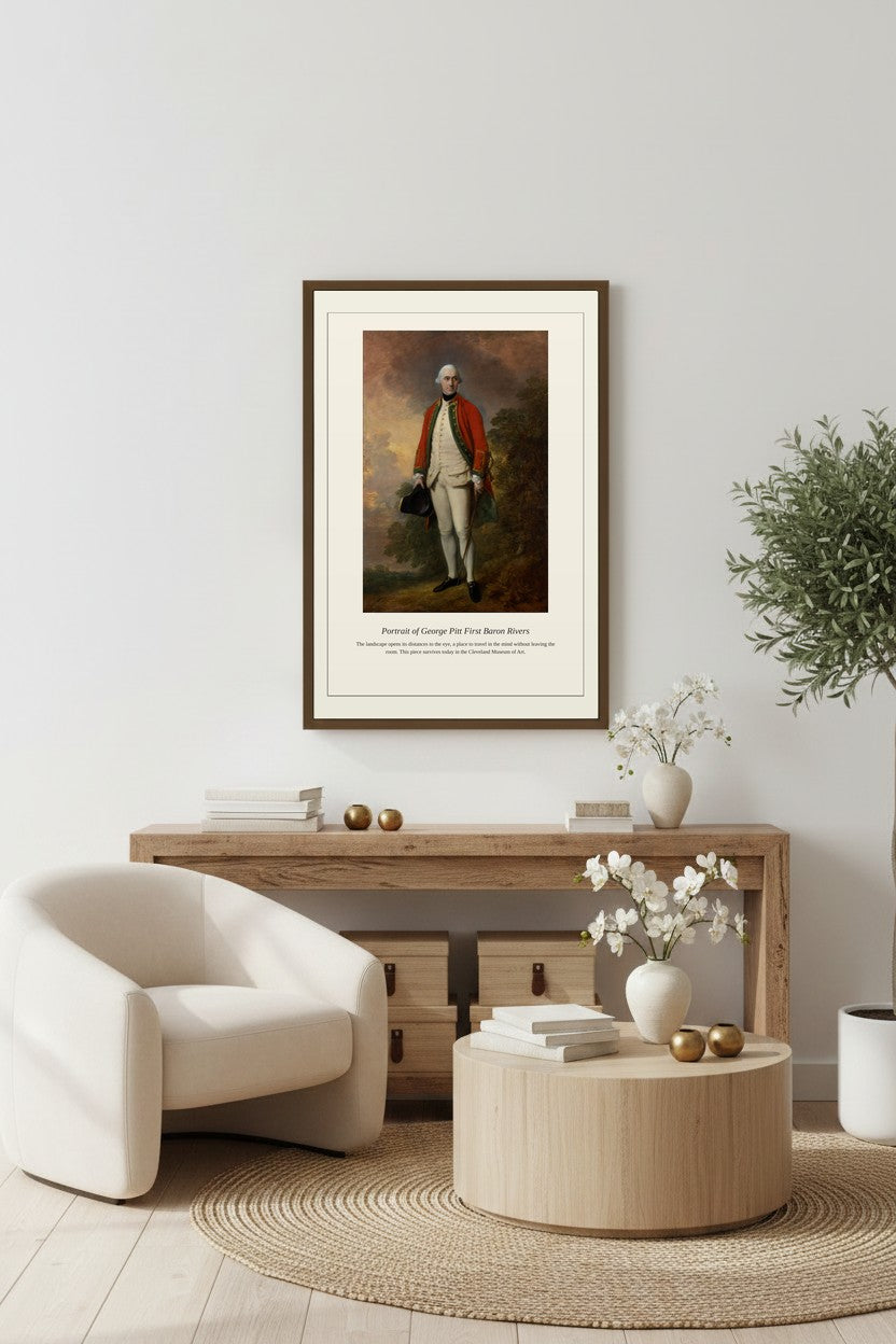 Portrait of George Pitt First Baron Rivers — Antique Portrait Print
