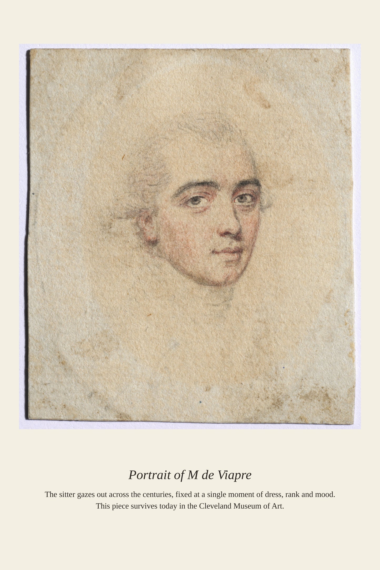 Portrait of M de Viapre — a restored antique portrait print