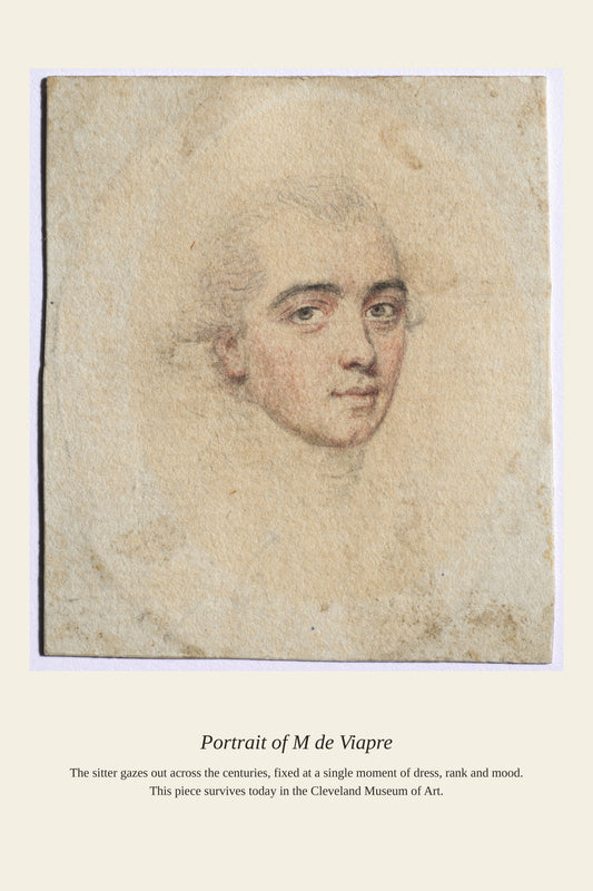 Portrait of M de Viapre — a restored antique portrait print