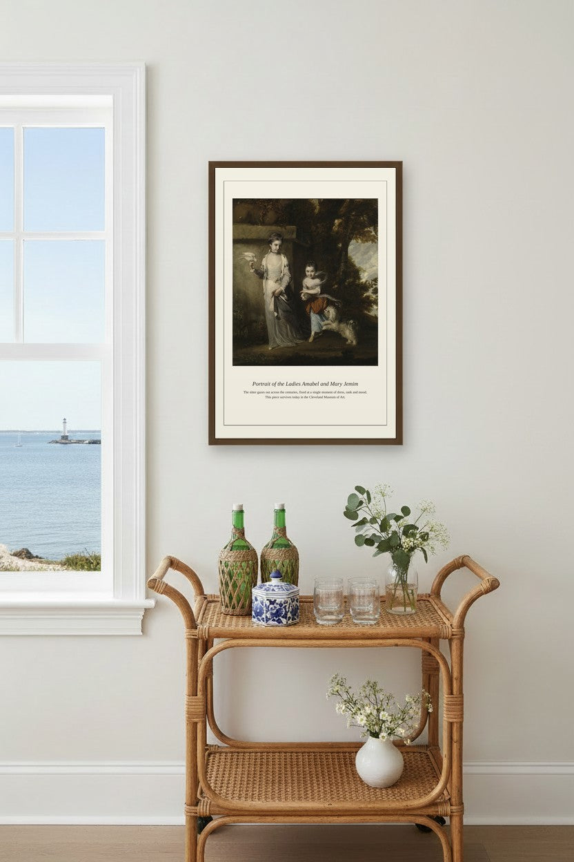 Portrait of the Ladies Amabel and Mary Jemim — Antique Portrait Print