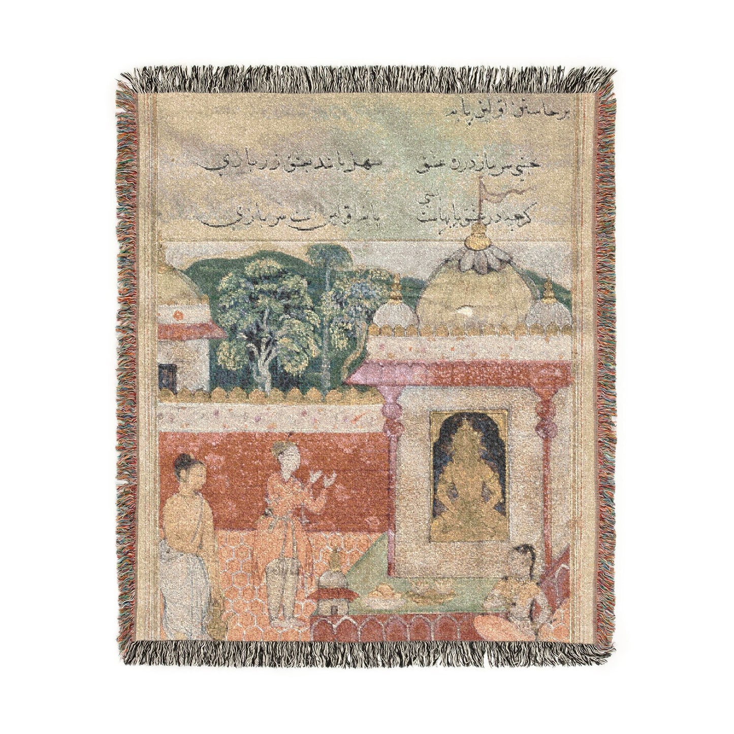 The Raja's Son's Vow woven throw blanket, flat lay