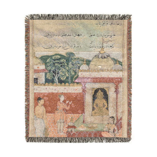 The Raja's Son's Vow woven throw blanket, flat lay