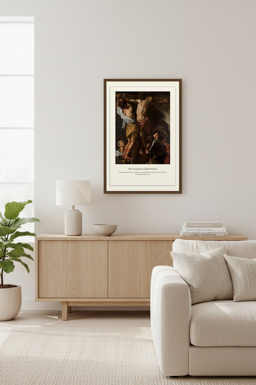The Crucifixion of Saint Andrew — Antique Religious Art Print