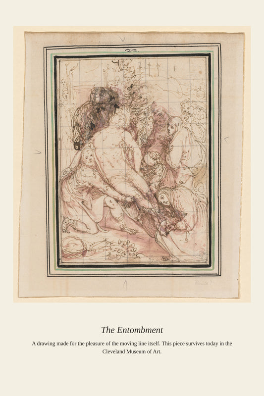 The Entombment — a restored antique asian art print