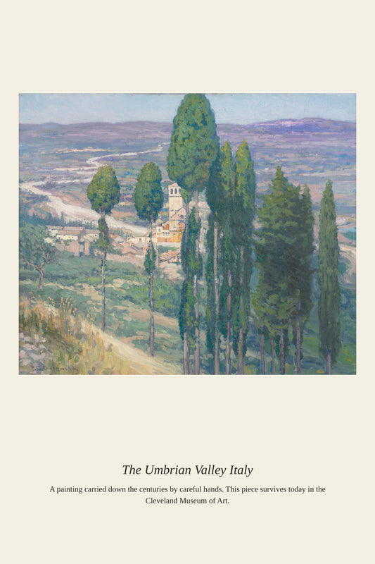 The Umbrian Valley Italy — a restored antique landscape print