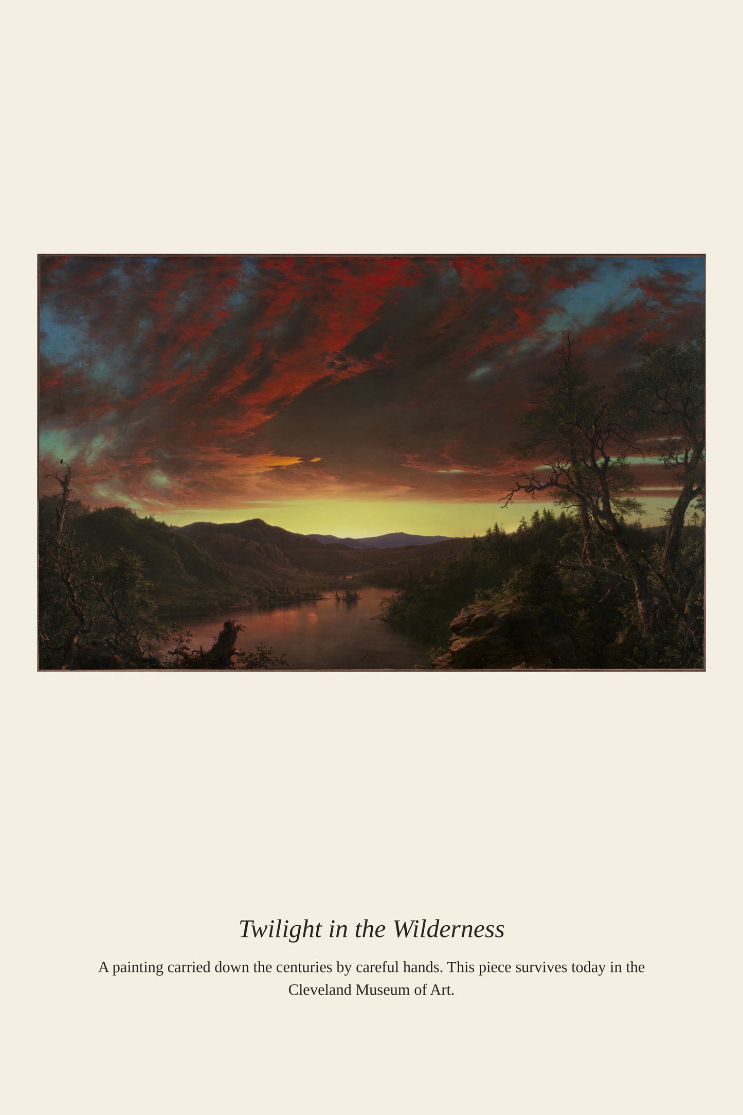 Twilight in the Wilderness — a restored antique asian art print