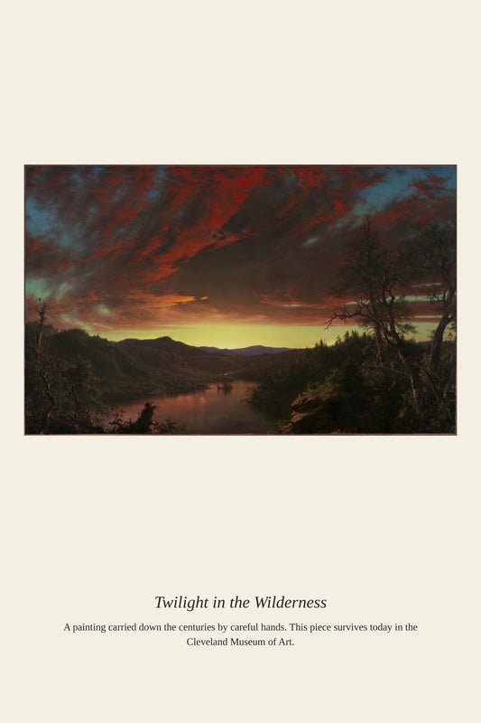 Twilight in the Wilderness — a restored antique asian art print