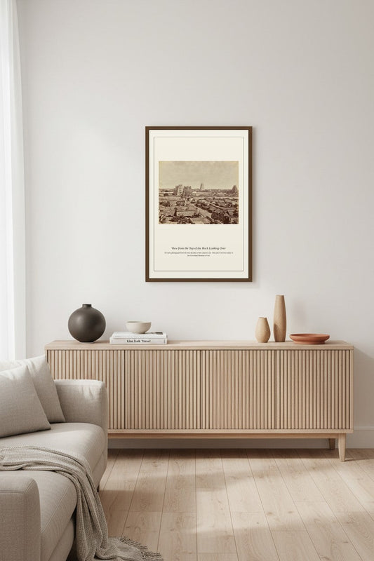 View from the Top of the Rock Looking Over — Antique Print